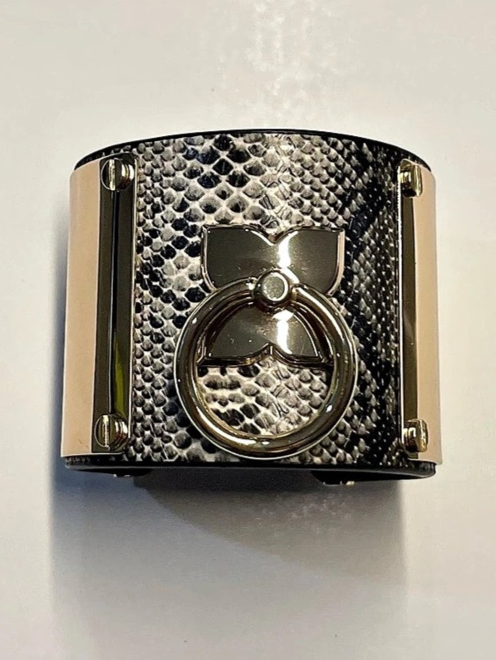 BCBGMAXAZRIA Textural Snake Cuff Bracelet with Gold Metal Accents